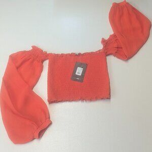 NWT Fashion Nova Size Small Cropped Orange Top